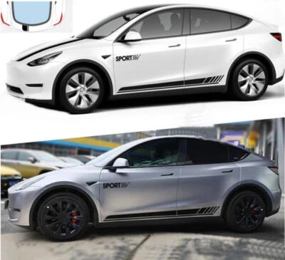 Graphics Side Door Car Sticker For Tesla Model Y Hood Tail Racing Stripe Decals Foto 1 de 4