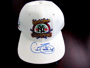 CECIL FIELDER 1996 WSC NEW YORK YANKEES SIGNED AUTO 96 WS CLUBHOUSE CAP BECKETT - Picture 1 of 6