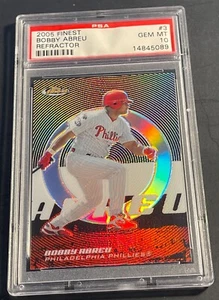 2005 BOBBY ABREU TOPPS FINEST REFRACTOR #3 PSA 10 POP 1 (089) - Picture 1 of 2