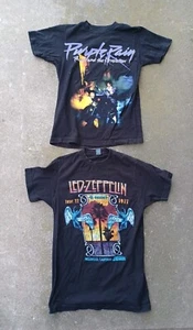 Lot of 2 kids music related T-shirts, Led-Zeppelin, and Prince Used As-Is - Picture 1 of 8