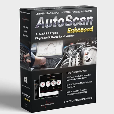 Autoscan Enhanced OBD2 EOBD Engine Diagnostic Software 4 all Vehicles Elm327 - Image 1 of 4