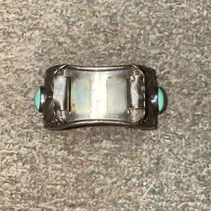 L.B. Sterlingsilber zwei Türkis Armreif Armband fehlt Hauptstein Navajo Authentisch - Bild 1 von 6