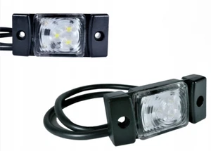 LED White 2 Marker Lights Front Light Units Truck Trailer Camper Motorhome Van B - Picture 1 of 3