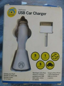 Symtek white Iphone 4 vintage Ipod USB universal car charger cord - Picture 1 of 3