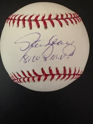 Steve Yeager de los Dodgers 1981 serie mundial MVP béisbol autografiado. Foto 1 de 3
