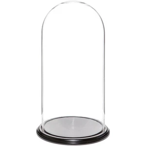 Plymor 11.75" x 23" Glass Display Dome Cloche (Black Wood Veneer Base) - Picture 1 of 1