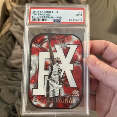 Skybox E-X Tim Duncan E 1999-200 rojo excepcional #9XC Spurs PSA 9 Foto 1 de 2