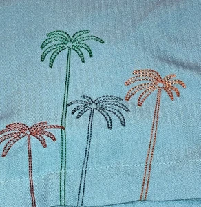 Vintage Karibik Rayon Mischung Hawaii Hemd L - Palmen & Kokosnuss Knöpfe - Bild 1 von 14