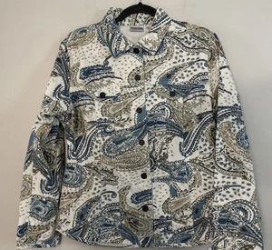 Chicos Jacket Size 1 (8) Paisley Western Beaded Cowgirl Chic Maximalist Boho - Picture 1 of 15