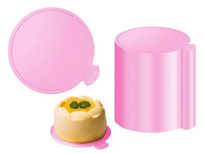 50 шт. 3,15-дюймовых круглых розовых мини-десертных тарелок для торта мусс чашечка... - Изображение 1 из 4