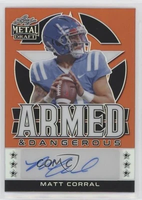 2022 Leaf Metal Draft Orange Prismatic /7 Matt Corral #AD-MC2 Rookie Auto RC - Image 1 of 2