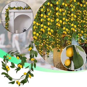 Lemon Vine Spring Flower Wreath Door Hanging Flower Decoration for Garden Decor - Bild 1 von 6