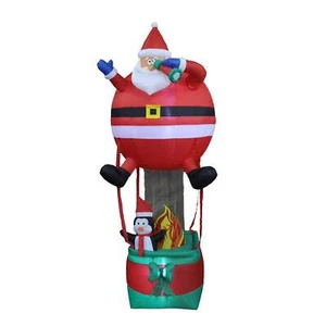 Christmas Decoration Inflatable 240cm Santa Hot Balloon LED Lit Christmas Outdoo - Picture 1 of 1