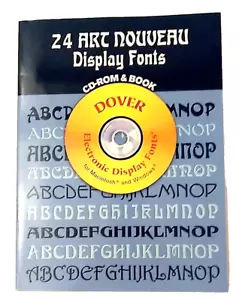 24 Art Nouveau Dover Display Fonts CD-ROM & Book for Macintosh & Windows VTG New - Picture 1 of 8