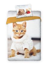 Bettwäsche mit Katze H - 100% Baumwolle, Tiere, Natur, für Kinder und Erwachsene