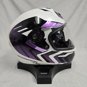 Scorpion EXO-R320 Motorcycle Helmet Alchemy White/Purple Medium MD *DISPLAY* - Picture 1 of 6