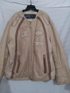 vintage r11 ride with pride motocross leather jacket beige size 4xl(BET17) - Picture 1 of 15