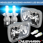 For Chevy S10 Pickup 1982-1997 H6054 5x7 7x6" LED Headlight Halo DRL Hi/Low Beam