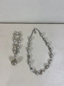 Danecraft Sterling Silver Bracelet with Charm and Matching Necklace ~ 49 grams - Picture 1 of 6