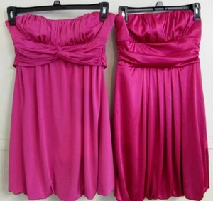 WOW! Formal/Wedding Medium HOT PINK Strapless/Tie Back or DELIA Strapless - Picture 1 of 14