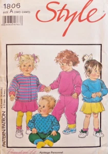 Style Sewing Pattern 1806 Babies Cardigan Top Skirt Trousers Sizes 3 MO-24 MO UC - Picture 1 of 6