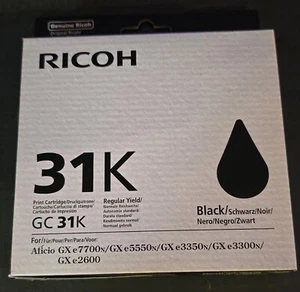 Ricoh GC 31K for GXE2600 Black Toner. New. - Picture 1 of 3