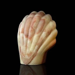 Scultura da Tavolo Lampada Conchiglia in Onice Italian Table Lamp B.25cm-H.30cm - Foto 1 di 1