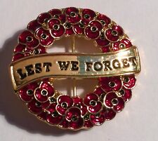 Red Poppy, Lest We Forget, Brooch, 11 - 11, ANZAC, Badge, Hat Pin, Lapel Pin. #7