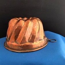 Antico stampo per torta tedesco Kugelhopf rame fatto a mano (stagnato all'interno)