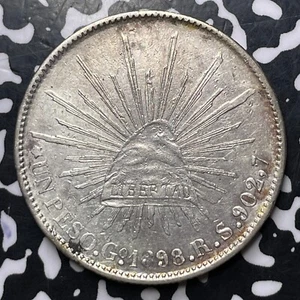 1898-Go RS Messico lotto 1 peso #MK234 grande argento! - Foto 1 di 2
