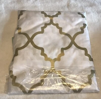 Sweet JoJo Geométrico Volantes Ventana 2 PC Panel Cortinas Como Nuevo Coral y Dorado 42x84 Foto 1 de 2