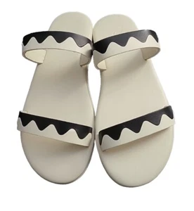 Ancient Greek Sandals Paralia Off-White/Black 38 (US Women's 8) M - Picture 1 of 5