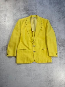Versus Gianni Versace Vintage 90s Men's Tuxedo Linen Blazer Yellow Jacket Rare - Picture 1 of 12