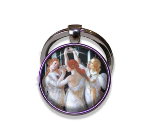 Botticelli's Vintage Art Primavera - Handmade Glass Pendant Keychain KEY RING - Picture 1 of 7