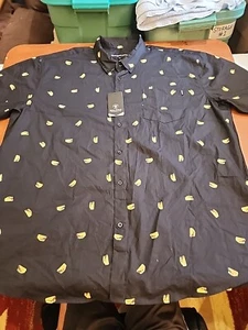 Molokai Surf Co. Para hombres 3XL S/S Negro Taco Obra de Arte Impresión Abotonada Nuevo con Etiquetas. GB21 - Imagen 1 de 13