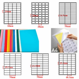 Labels Self Adhesive 1-90 / Half Per-Cut A4 Sheet Blank Marking Paper Tags Lot - Picture 1 of 41