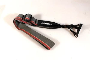 PENTAX, WIDE, GRAY AND RED CAMERA STRAP 42 INCHES LONG  - Picture 1 of 1