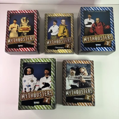 Mythbusters Season 1, 2, 3, 4, 5, DVD Sets. Discovery Channel, Hit TV Show. - Image 1 of 4