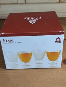 New in Box -Teavana Illumine Frosted Double Walled 5 oz Pixie Glass Tea Set of 3 - Picture 1 of 7