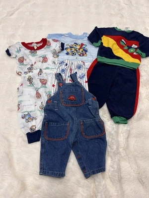 Lote de Ropa Bebé Niño Vintage Azul Mono Carters Color Bloques Juegos Foto 1 de 4