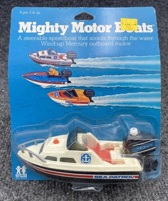 Juguete de colección Tomy Mighty Motor Boats Sea Patrol con motor Mercury años 80 Mattel Foto 1 de 4