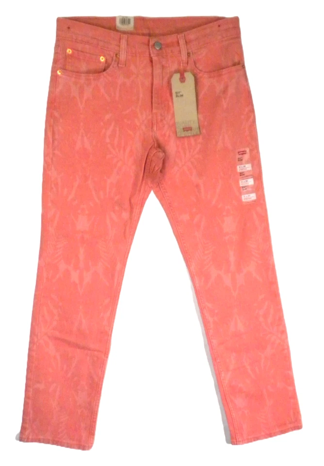 Levis 511 Slim Fit Stretch Jeans Pink Aldo Tea Rose Size 31x32 Mens Levi's