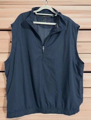 Chaleco de golf Greg Norman para hombre grande 1/4 cremallera logotipo de tiburón suéter de poliéster azul Foto 1 de 4