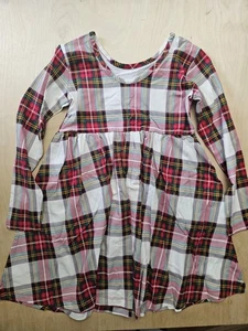 NEU MIT ETIKETT HANNA ANDERSSON TWIRL FEIER ROT KARIERT SKATERKLEID 120 6 7 - Bild 1 von 6