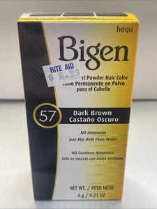Bigen Permanent Powder Hair Color #57 DARK  BROWN New - Picture 1 of 5