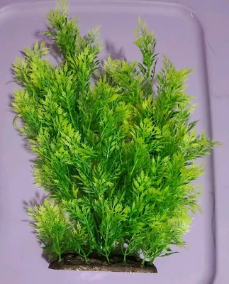 Topfin Aquatic Decor Green/Yellow Fur Bush Base 15IN NWT - Image 1 of 4