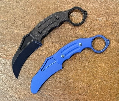 Cuchillos Hoback, Karambit "Tusk", Acero 154CM, Fibra de Carbono + Entrenador Aluminio/G10 Foto 1 de 4