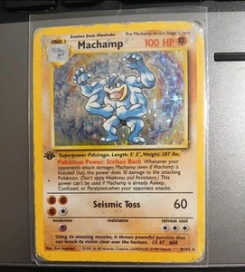 Pokemon Card Machamp 8/102 1st Edition Base Set Holo Foil MP Vintage Rare WOTC - Picture 1 of 1