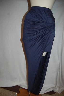JR Womens BOHO ISLAND STYLE SKIRT Twisted Knot BLUE NAVY Sarong SIZE XS S M  - Image 1 of 2