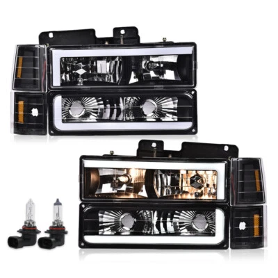 Fit For 88-98 Chevy GMC Sierra C/K Silverado LED Tube Headlights Headlamp Pair - Image 1 of 4